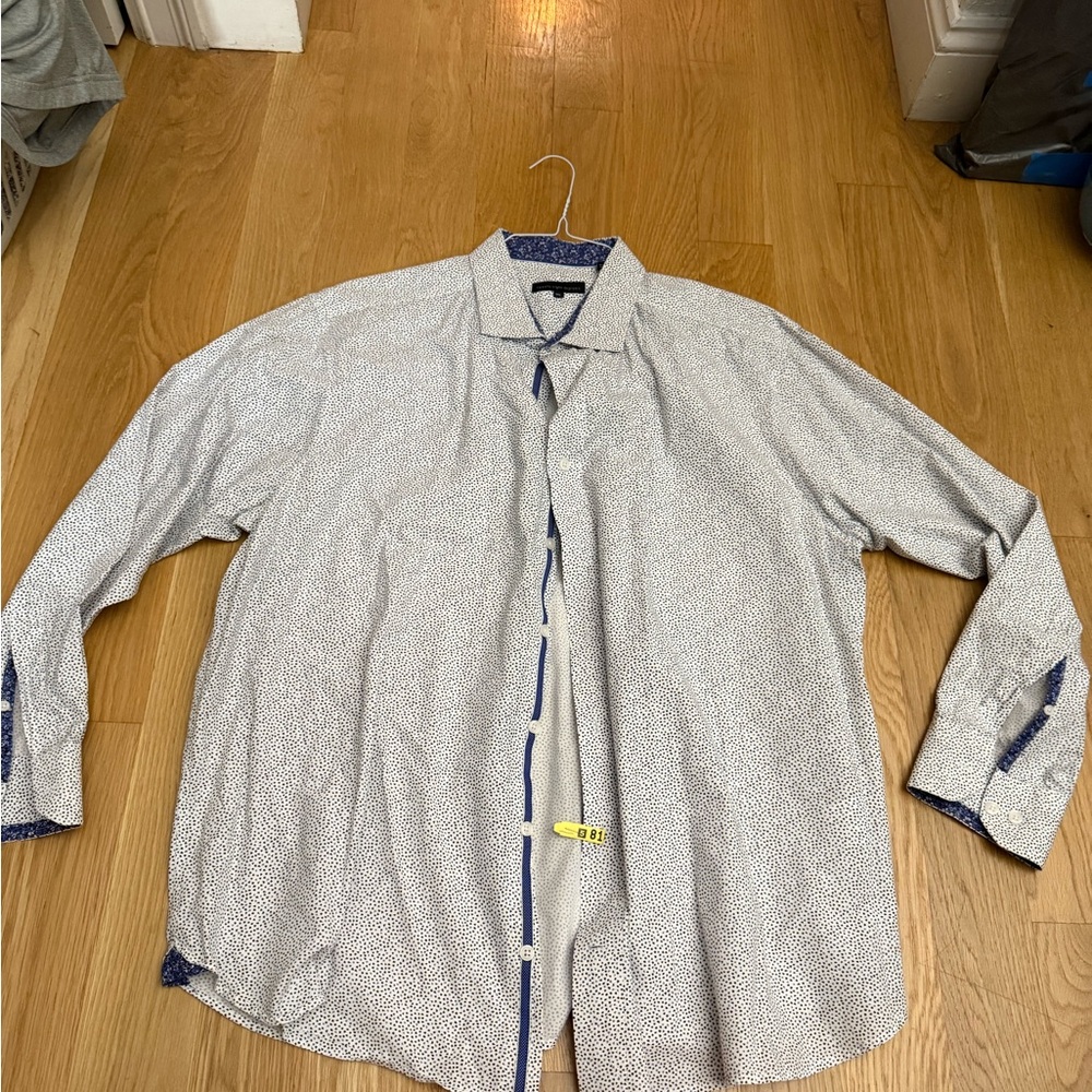 Elegant White and Blue Men's Shirt